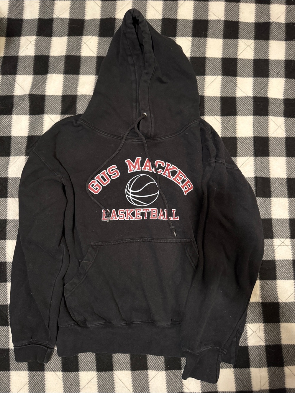 Basketball Black Hoodie - Pullover Hooded Sweatshirt